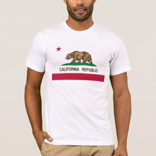 California Flag Basic American Apparel T - Shirt