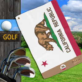 California Flag & California mit Monogramm / Golf Golfhandtuch