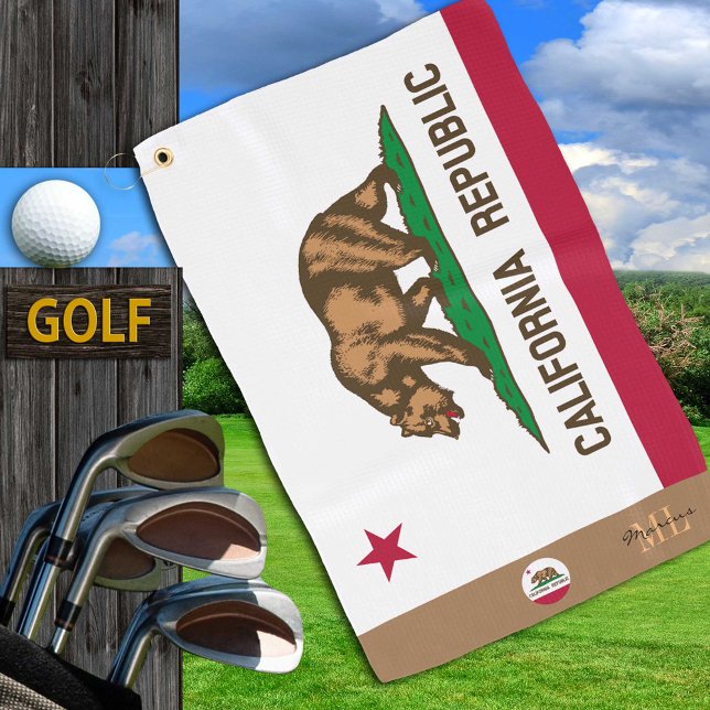 California Flag & California mit Monogramm / Golf Golfhandtuch (Von Creator hochgeladen)