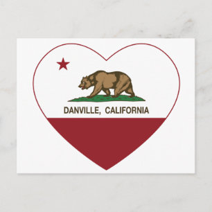 California Flag Danville Herz Postkarte