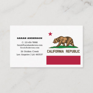 California Flag Elegante Business Cards / USA Visitenkarte