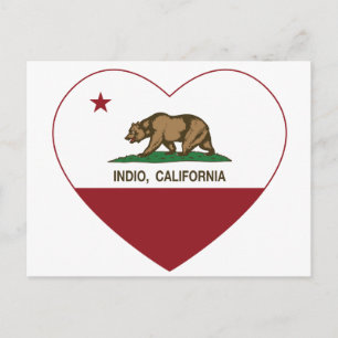 California Flag Indio Herz Postkarte