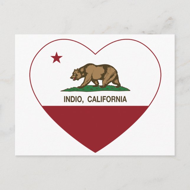 California Flag Indio Herz Postkarte (Vorderseite)