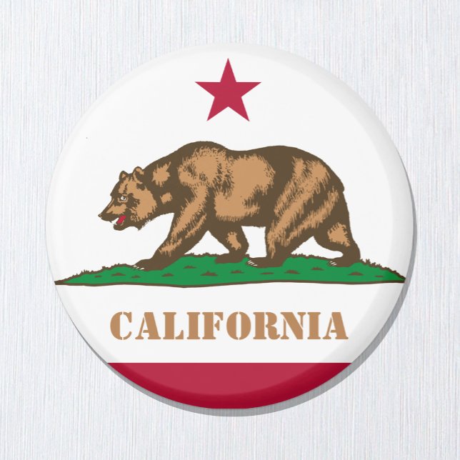 California & Flag, Kalifornien, USA - Urlaub/Sport Magnet (Von Creator hochgeladen)