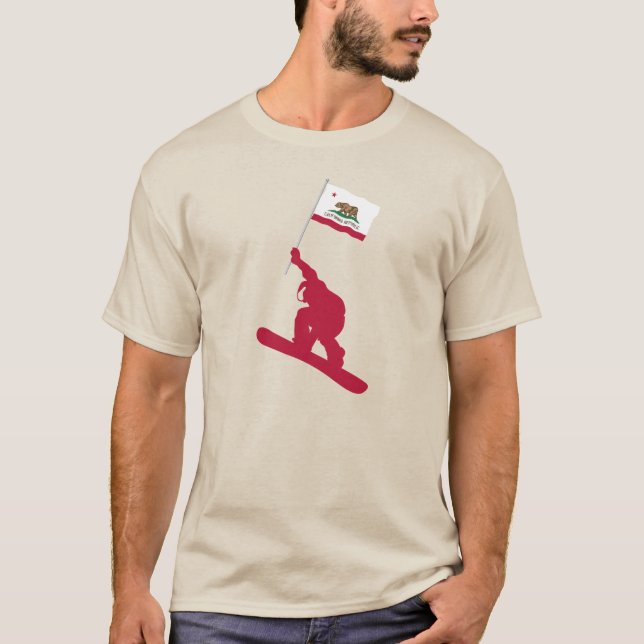 California Flag Snowboard T-Shirt (Vorderseite)