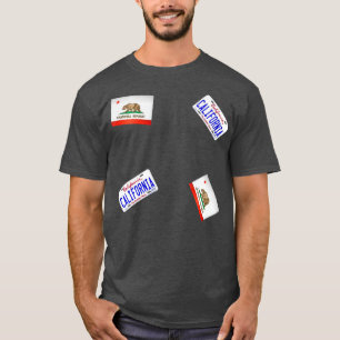California Flag und California License Plate Patte T-Shirt