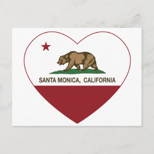 California-Flagge-Herz Postkarte