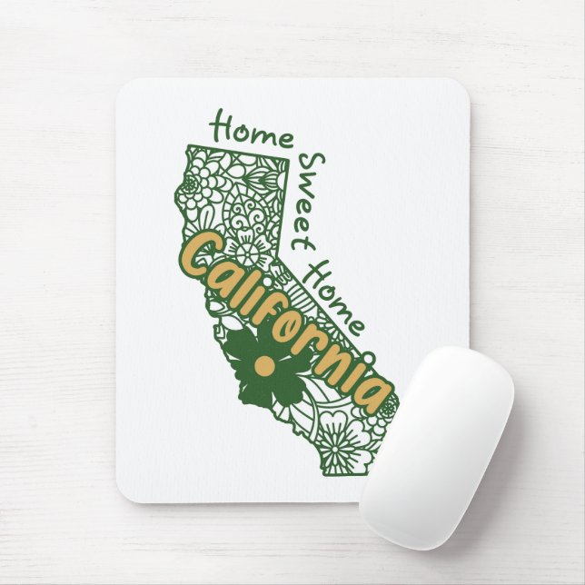California Floral Doodles Mousepad (Mit Mouse)