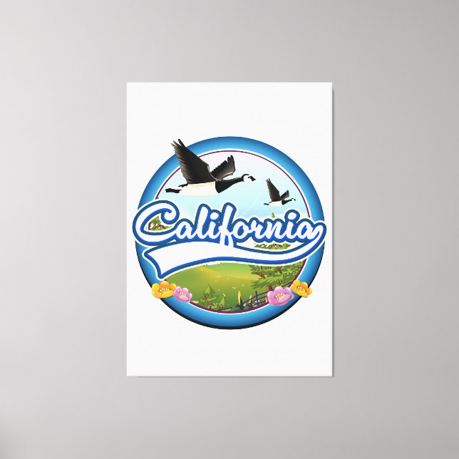 California Gänse Urlaubslogo Leinwanddruck (Vorderseite)