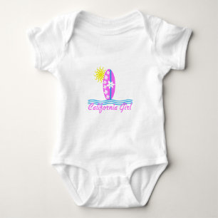 California Girl Pink Surfboard W/Sun Baby Strampler