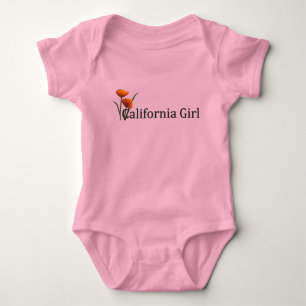 California Girl Poppies 2 Säugling Baby Strampler