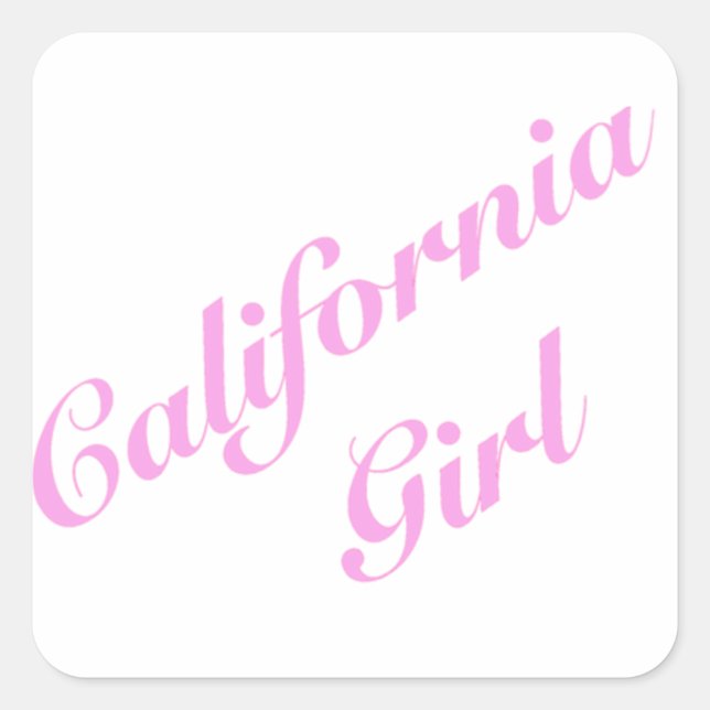 California Girl Quadratischer Aufkleber (Vorderseite)