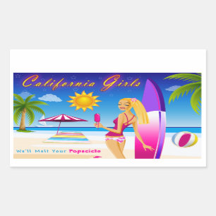 California Girls Rechteckiger Aufkleber
