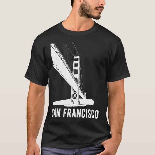 California Golden Gate Bridge Skyline San Francisc T-Shirt (Vorderseite)