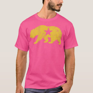 California Golden Staat Bear Vintag gestört L T-Shirt