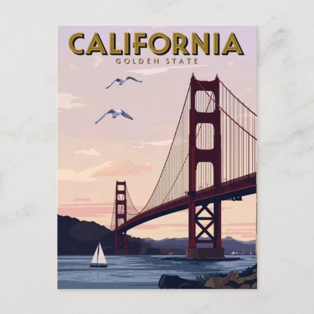 California Golden State Postkarte (Vorderseite)