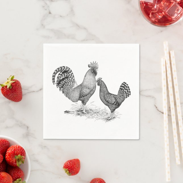 California Gray Rooster und Hen Serviette (Beispiel)