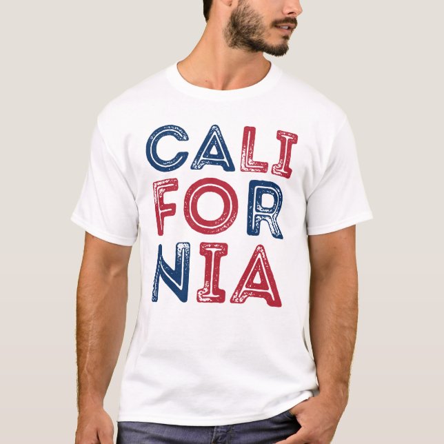 California Grunge Style Lettering Men's T - Shirt (Vorderseite)