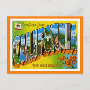 California Gruß von US-Staaten Postkarte