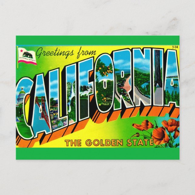 California Grußkarte Postkarte (Vorderseite)