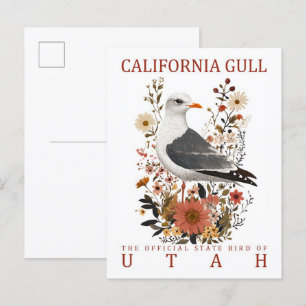 California Gull Bird of Utah Travel Postkarte