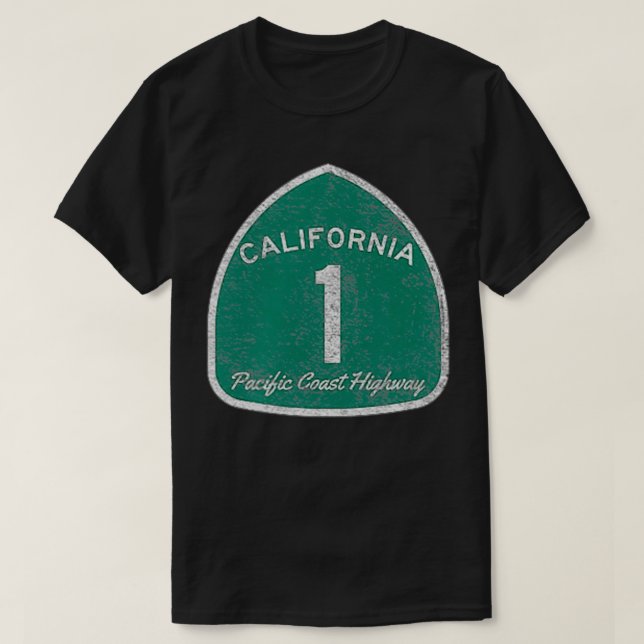 CALIFORNIA HIGHWAY 1 ONE PACIFIC COAST  T-Shirt (Design vorne)