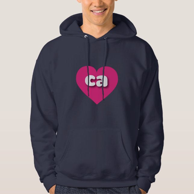 California hot pink heart - I Liebe ca Hoodie (Vorderseite)