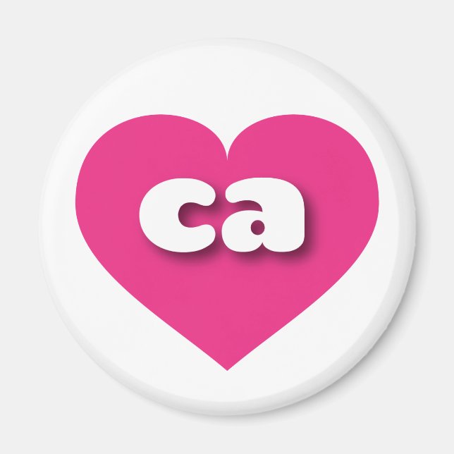 California hot pink heart - I Liebe ca Magnet (Vorne)