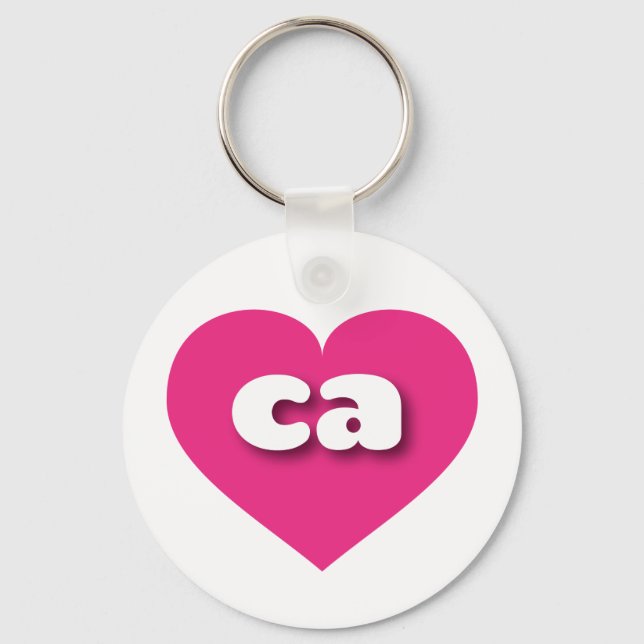 California hot pink heart - I Liebe ca Schlüsselanhänger (Vorderseite)