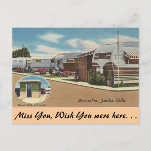 California, Hufeisentrailer Villa Postkarte