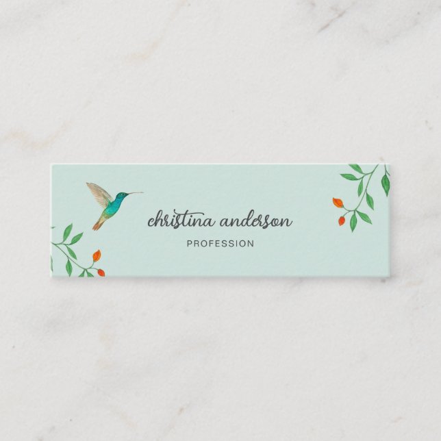 California Hummingbird  Business Card Mini Visitenkarte (Vorderseite)