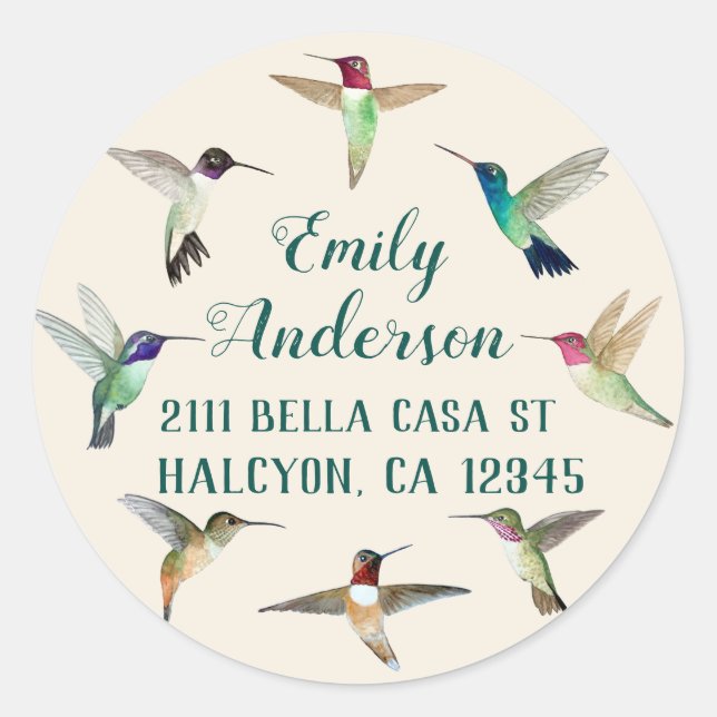 California Hummingbirds Classic Round Sticker (Vorderseite)