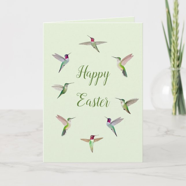 California Hummingbirds Happy Easter Karte (Vorderseite)