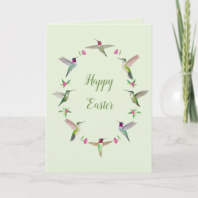 California Hummingbirds Happy Easter Karte (Vorderseite)