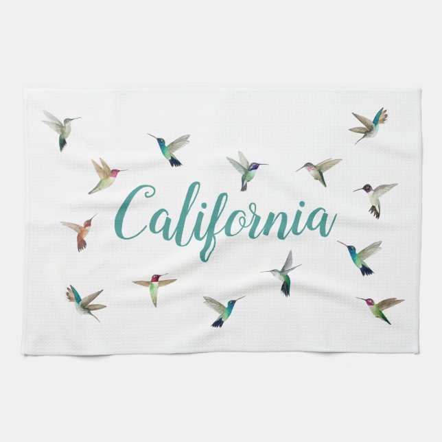 California Hummingbirds Küchentücher (Horizontal)