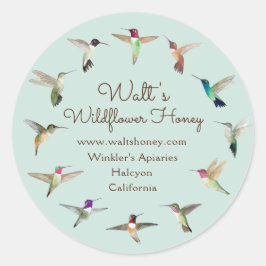 California Hummingbirds Product Label Runder Aufkleber