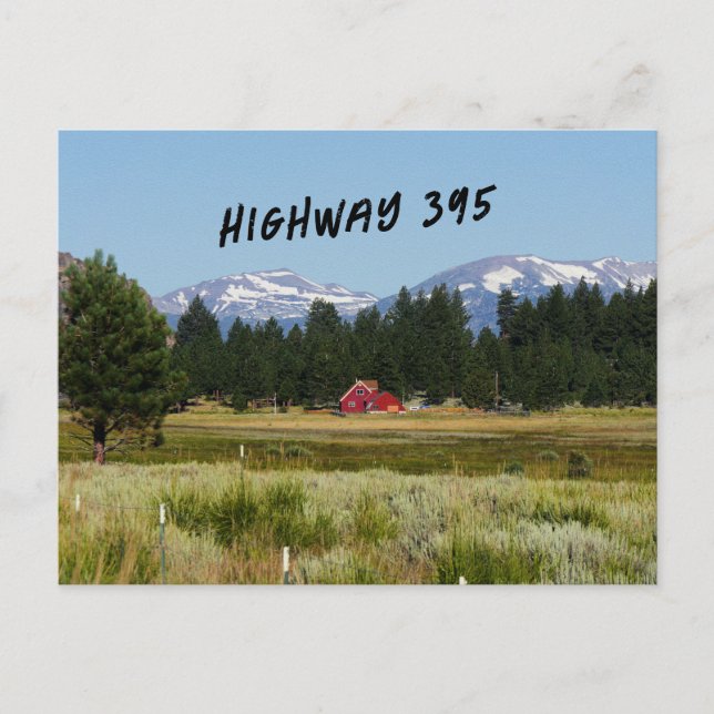 California HWY 395 Landschaft Postkarte (Vorderseite)