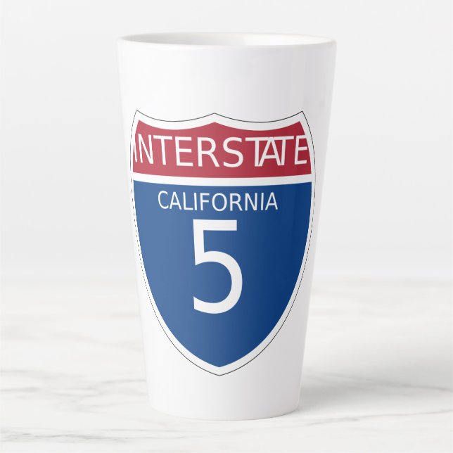 California Interstate Freeway Sign Milchtasse (Vorderseite)