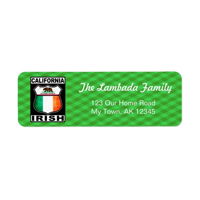 California Irish American Address Labels (Vorne)
