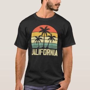 California Island Palm Beach Surfbrett Surf Retro T-Shirt