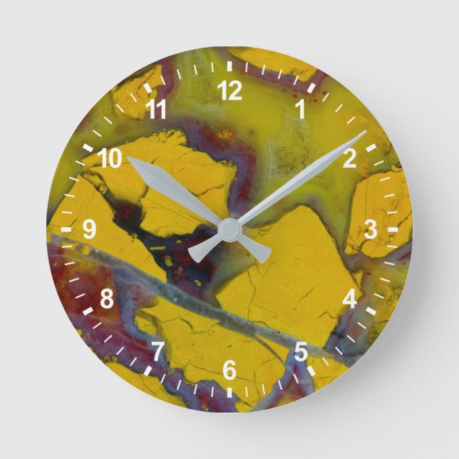 California Jasper Runde Wanduhr (Vorderseite)