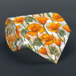 California Krawatte<br><div class="desc">Von Hand gezeichnet Muster mit kalifornischen Mohn</div>