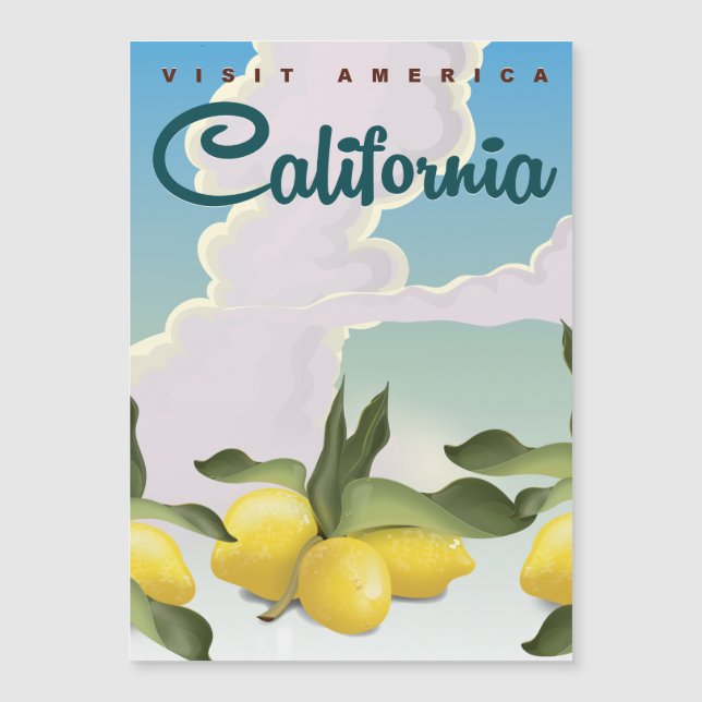 California Lemons Vintage Reisedruck. Magnetkarte (Vorderseite)