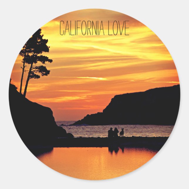 California Liebe Beach Sunset Sticker (Vorderseite)