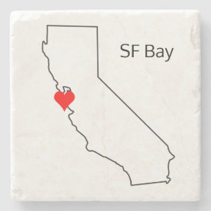 California Liebe Custom Location San Francisco Bay Steinuntersetzer