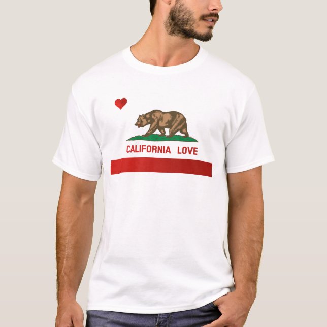 California Liebe State Flag T - Shirt (Vorderseite)