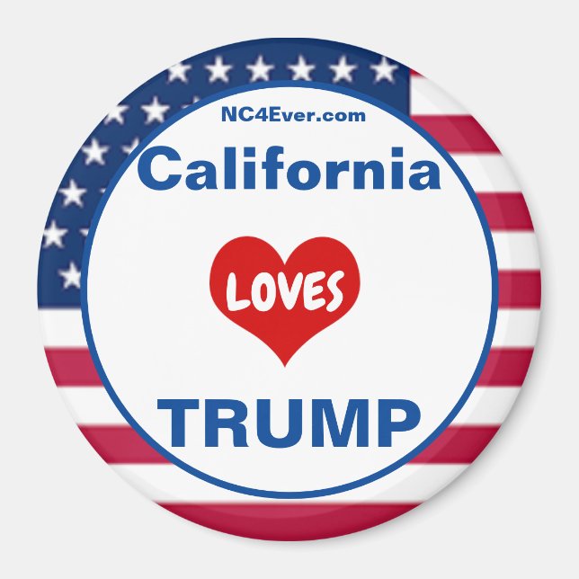 California LIEBEN TRUMP Patriotic Kühlschrank Magnet (Vorne)