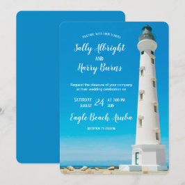 California Lighthouse Aruba Hochzeit in Urlaubsort Einladung