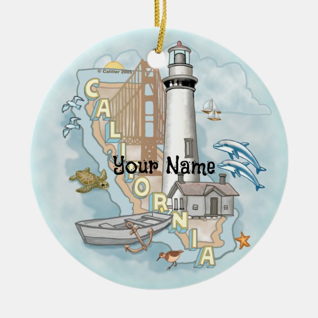 California Lighthouse Keramik Ornament (Vorne)