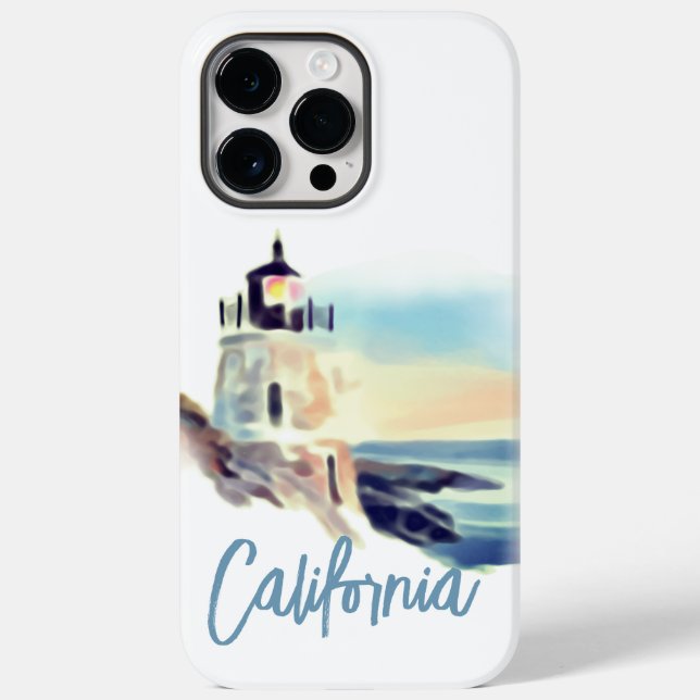 California Lighthouse Sunset Malerei Case-Mate iPhone 14 Pro Max Hülle (Rückseite)